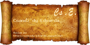 Csanády Edvarda névjegykártya
